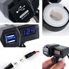 Водонепроницаемый светодиодный вольтметр зарядного устройства USB с двойным портом для мотоцикла 12 В с GPS-позиционированием