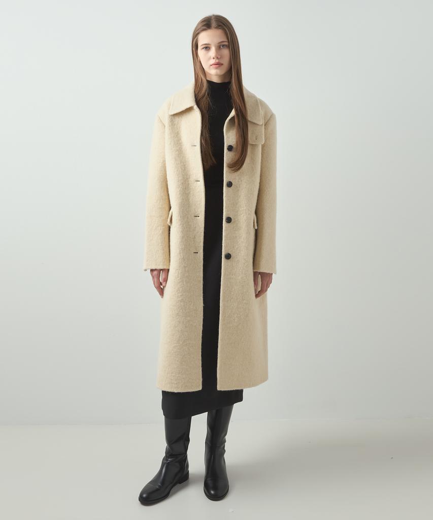 NUTOFFE Alpaca Single Handmade Coat_Butter Beige