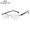 Readers Glasses Presbyopia Eyeglasses Rimless Reading Glasses Diamond Cutting Blue Light Blocking