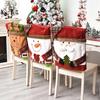 Christmas Chair Cover Cartoon Santa Claus/Snowman/Reindeer Chair Slipcover Holiday Stool Seat Cover for Dining Room Decoration