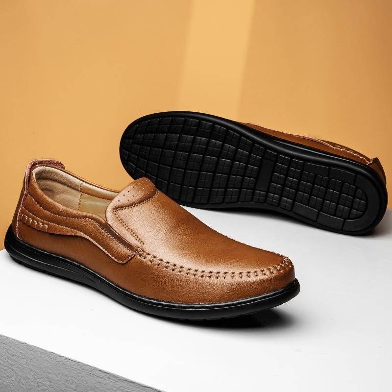 Модные Новые Дышащие Мужские Лоферы Ручной Работы Повседневная Кожаная Обувь для Мужчин Обувь для Ходьбы Уличная Обувь Слипоны Ручной Работы Деловые Балетки