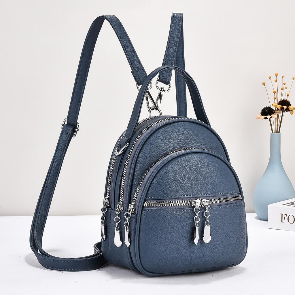 Stylish High-quality Macaron Color Backpack Fashionable Versatile Handbag With Zipper Closure