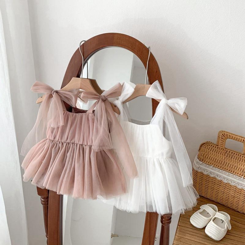Toddler Baby Girls Bow Mesh Dress Baby Photography Decorative Dress