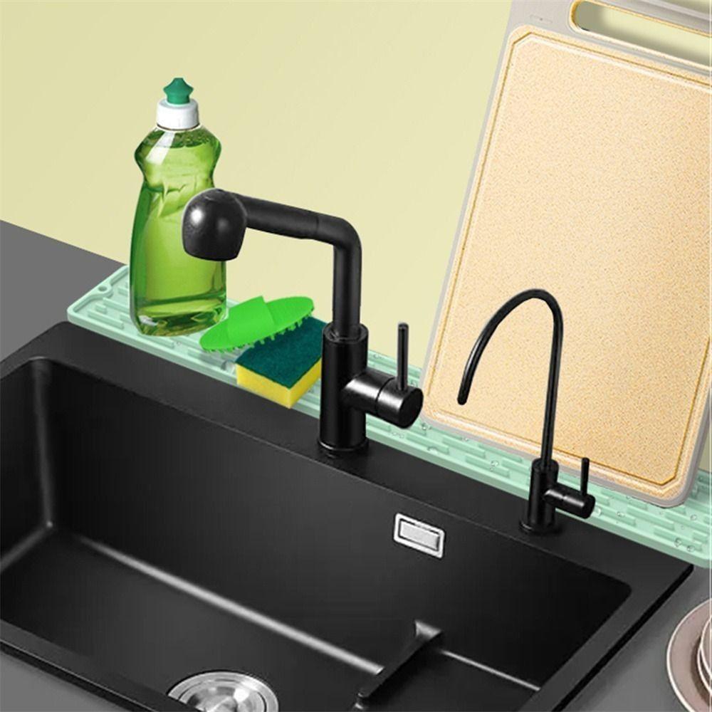 Pads Faucet Wraparound Silicone Faucet Mat Splash Catcher Faucet Absorbent Mat Silicone Drain Pad