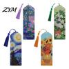 Acrylic Page Markers 4PCS Christmas Theme Diamond Painting Bookmarks, Creative DIY Art Kits, Holiday Party Favors Stress Relief Portable Book