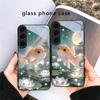 Милый золотой рыбка вуалехвост Для Samsung Galaxy S20 S21 S22 S23 Plus S24 FE S25 Ultra S26 Edge S25+ S20+ S22+ Черный стеклянный чехол для телефона