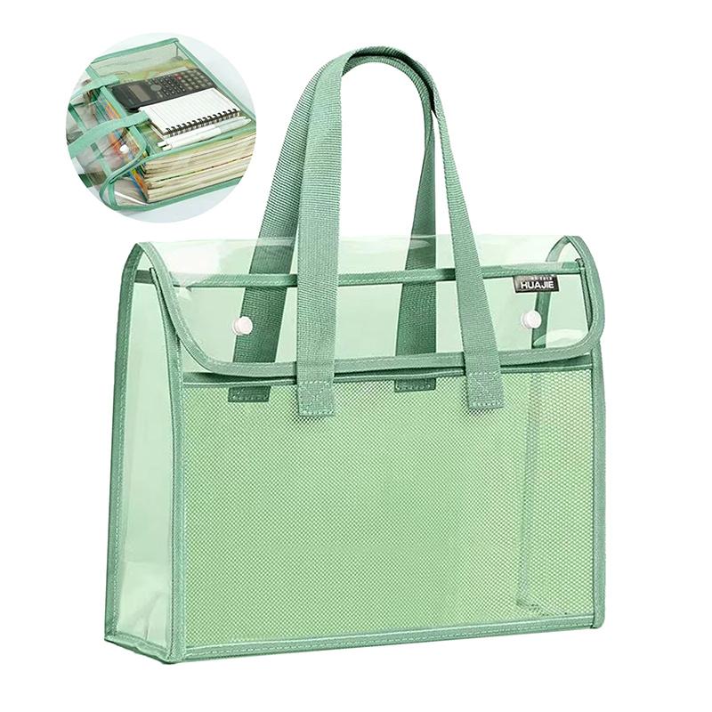1 Портативная прозрачная водонепроницаемая папка большой вместимости для ручного ношения, расширяемая сумка для хранения файлов, самоклеящийся файл-пакет из ПВХ