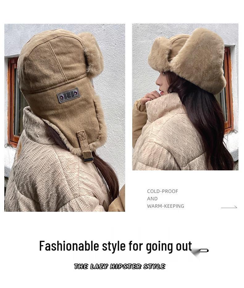 Unisex Winter Windproof Velvet Thick Hat with Ear Protection for Cycling