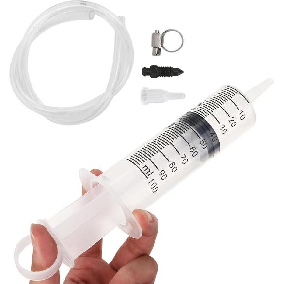 Brake Bleed Kit, Hydraulic Disc Clutches Bleeding Kit 100ML Syringe 50Cm Hose Oil Fluid Extractor Bleeder Tool Universal For Motorcycle Motorbikes
