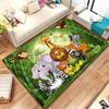 Wild Cartoon Animal Area Rug,African Safari Animal Carpet for Kids Kawaii Room Decor Entrance Doormat Jungle Wildlife Floor Mat