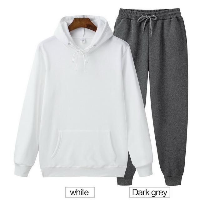 Однотонная толстовка с капюшоном, комплект из двух предметов, толстовка с капюшоном, женская толстовка, осенняя мужская толстовка + брюки, комплекты