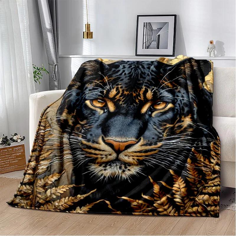 Plush Fleece Beast Animal Roses and Leopard Cheetah Throw Blanket Home Bedroom Bed Sofa Picnic Travel Cover Kid Soft Blanket