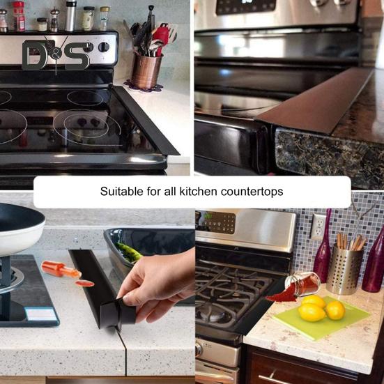 Stove Counter Gap Cover Silicone Rubber Strip Heat Resistant Mat Oil Dust Water Seal Kitchen Filler for Home Restaurant Hotel