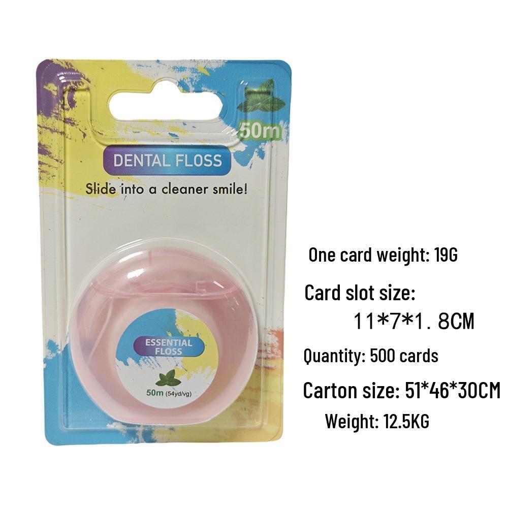 Очень мягкая мятная микровощеная нейлоновая зубная нить, 50 м - Одноразовый межзубный очиститель