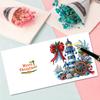 6pcs DIY Xmas Theme Rhinestone Diamond Art Mosaic Postcards Diamond Art Greeting Cards Creative Birthday & Thanksgiving Card Kit