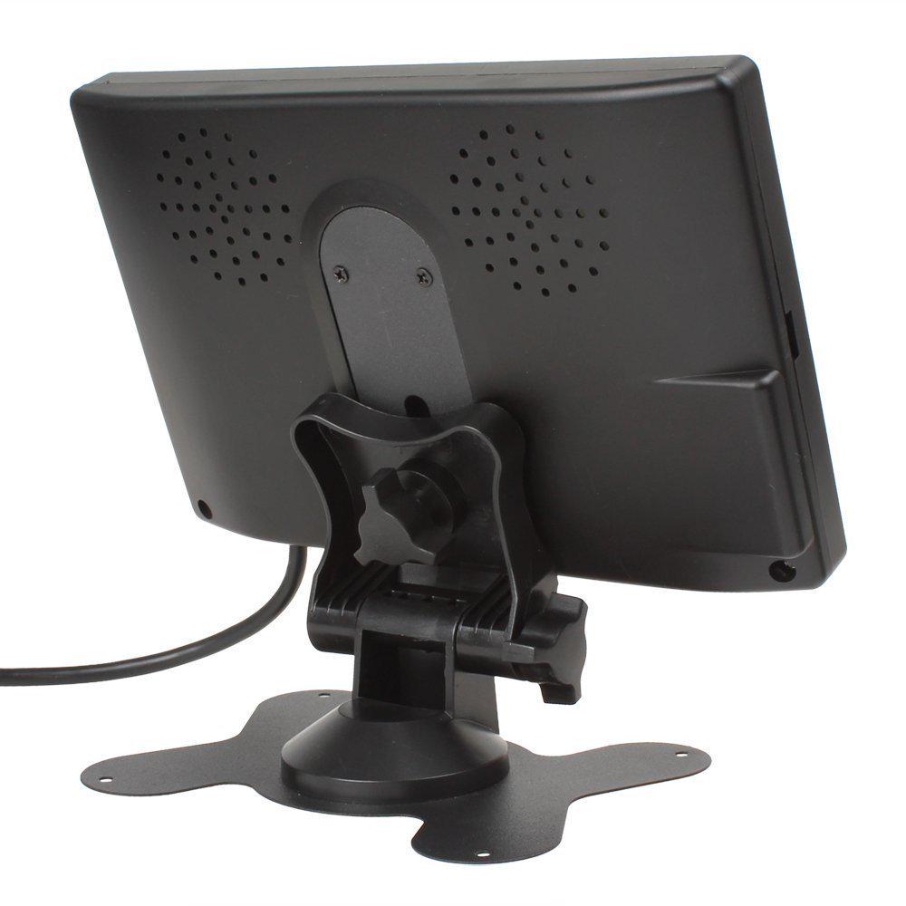 Podofo Система парковки автомобиля для грузовика RV Van Trail заднего вида, обратный 7-дюймовый цветной ЖК-монитор с 2 видеовходами, 2 AV-входа для камеры заднего вида DVD VCD