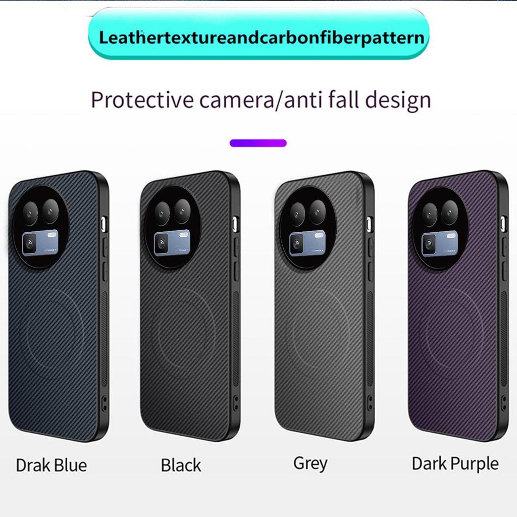 Амортизирующий текстурированный чехол из ТПУ для realme GT 8 Pro Тонкий защитный чехол из углеродного волокна