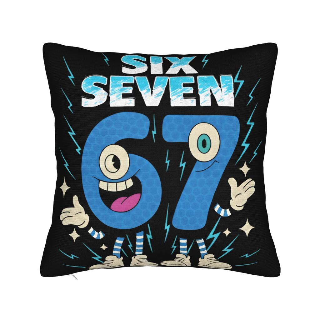 Trendy Home 67 Six Seven 6-7 Funny Meme Italian Brainrot Decoration Pillowcase Accessories Pillow Covers Zipper Multi Size
