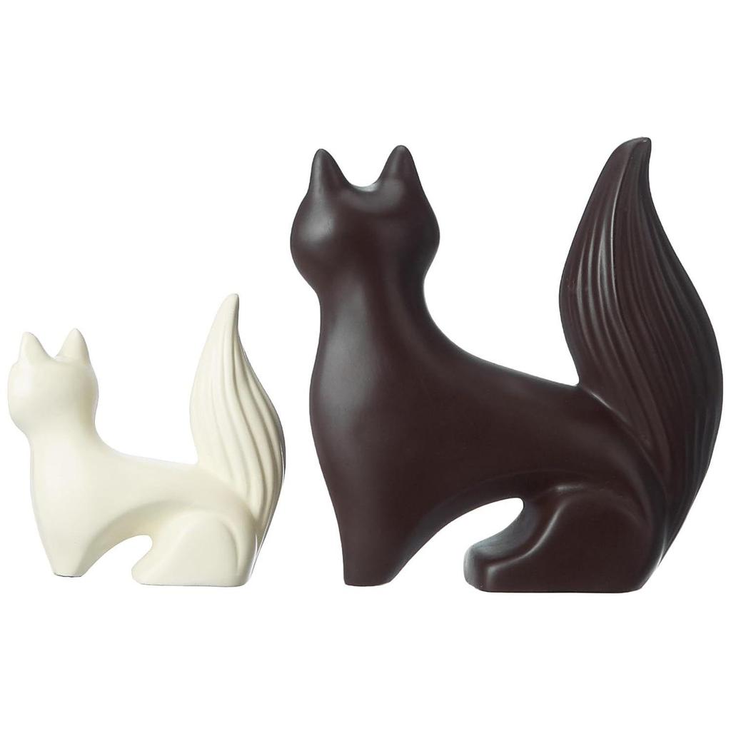 Статуэтки мудрых лис для домашнего декора | Фигурка из смолы - (Набор из 2 штук, разноцветный)