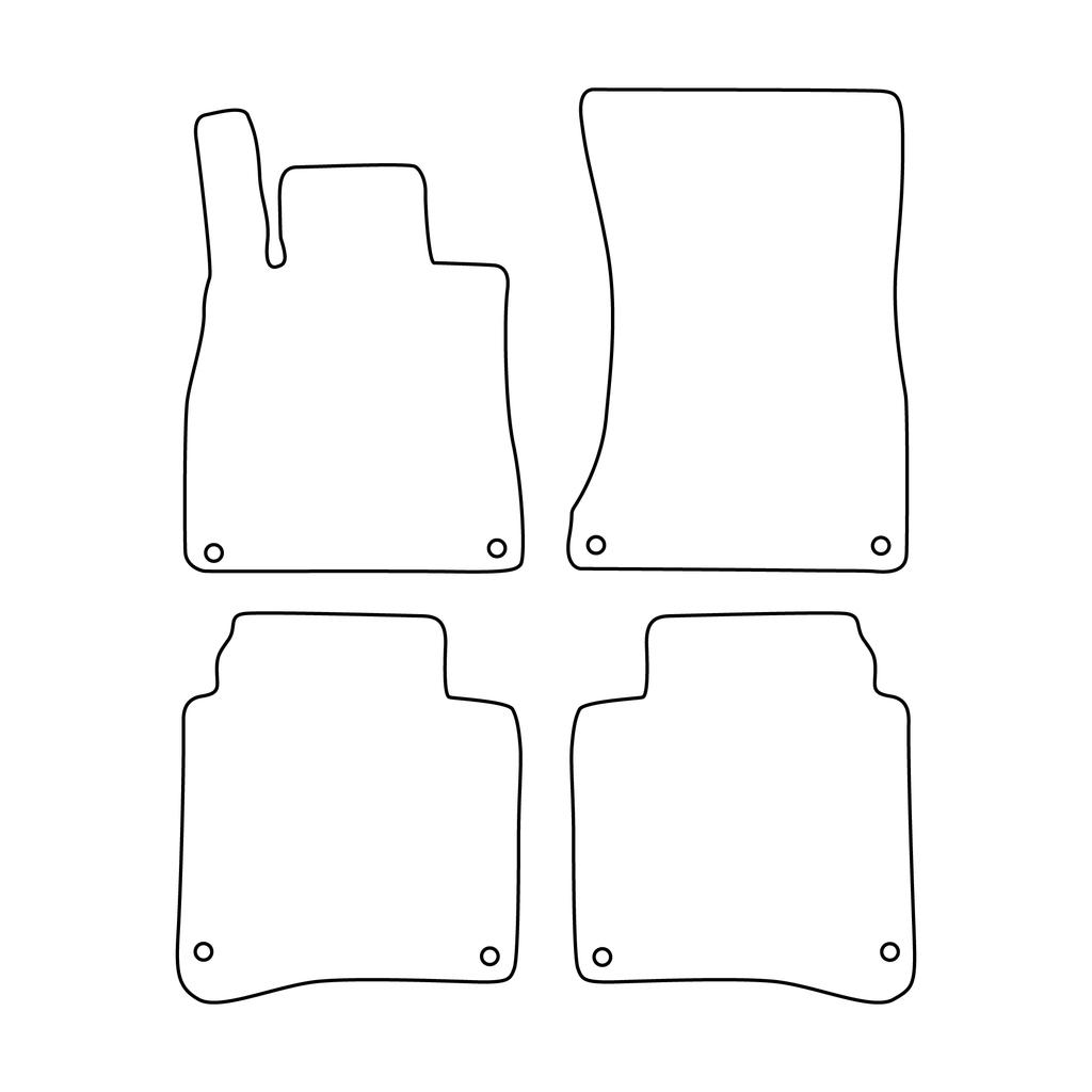 [BLM]ME010 red - Set of velour floor mats to fit Mercedes S-klass W222 Long 2013-2020 - red trim