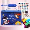 60-Color Acrylic Brush Markers Set - Opaque, Layerable, Waterproof, DIY Graffiti Pens for Kids