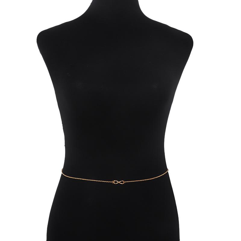 Модная металлическая поясная цепочка в форме восьмерки - Минималистичный хип-хоп стиль