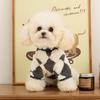 Winter Warm Puppy Dog Teddy Bigbear Puppy Cat Checkerboard Patch Traction Two-legged Cotton Coat Pet Clothing