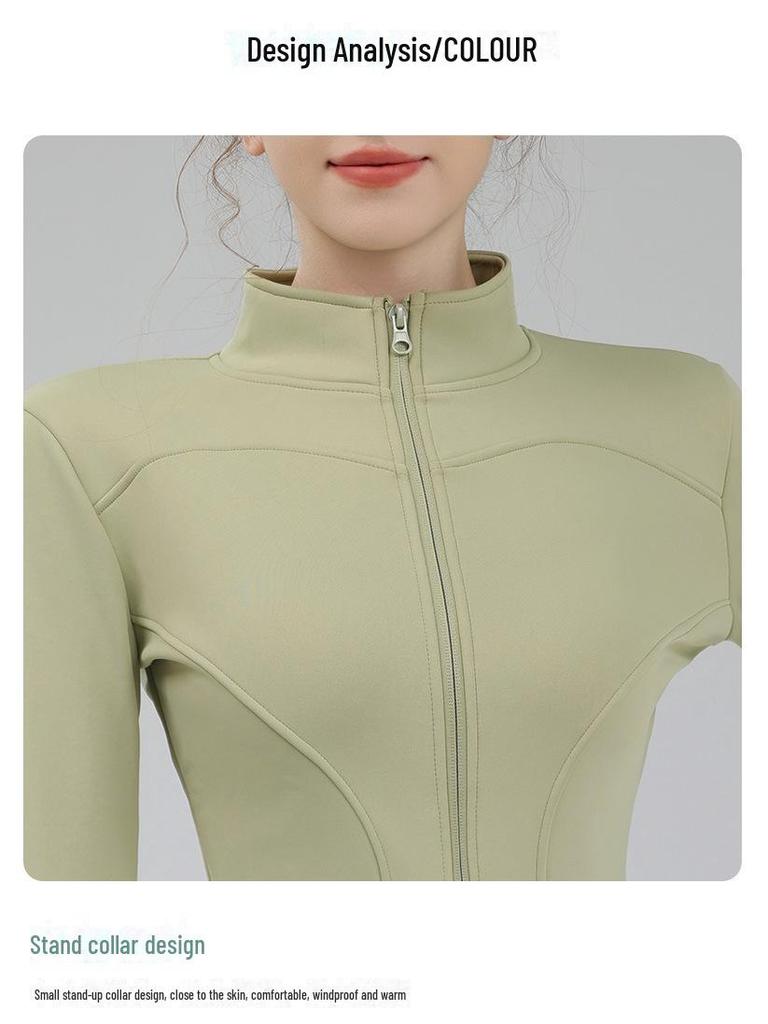 Куртка для зимних видов спорта с подкладкой из бархата, воротником-стойкой и застежкой-молнией по всей длине