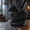 Аксессуар для рабочего стола в стиле дарк-фэнтези 3D-печатный готический дракон-подставка для ручек, Спиральная фигурка-стаканчик для канцелярии, Держатель-органайзер для стола, Настольный аксессуар для Хэллоуина