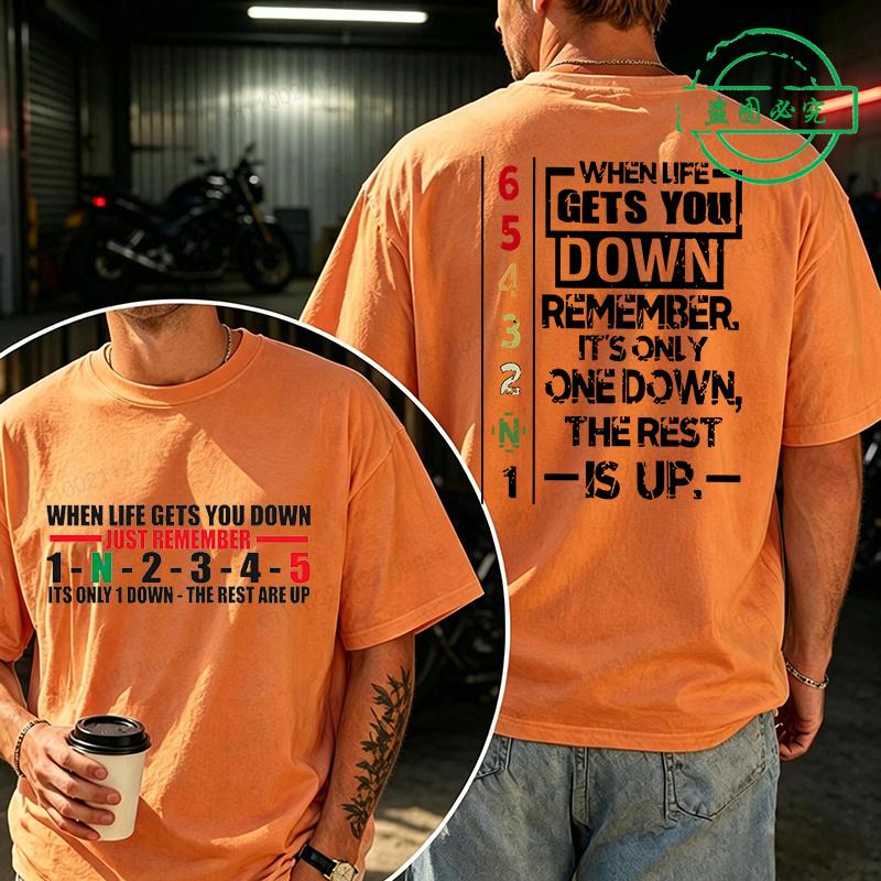 Summer New Unisexs Tshirt 1 Down 6 Up Motorcycle Print Casual Fashionable Tshirts Motorcycle Day Unisexs Tee Shirts Tops Gifts