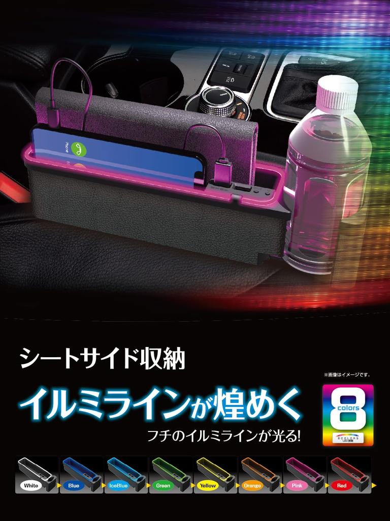 Seiko Sangyo Car Storage Supplies EXEA Illuminated Sheet Organizer Black EE-50