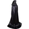 Grim Reaper Black Satin Hooded Cloak Halloween Costume for Adults