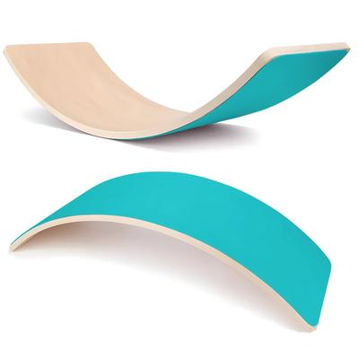 Деревянная балансировочная доска Wobble Rocker Board, игрушка для балансировки тела, тренировочная игрушка Лама Макс, бирюзовый
