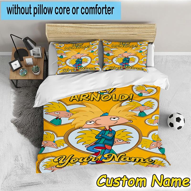 3pcs Custom Name Arnold Adventure Awaits Bedding Set Includes 1 Duvet Cover & 2 Pillowcases for All Seasons Dormitory Home Decor Christmas gifts