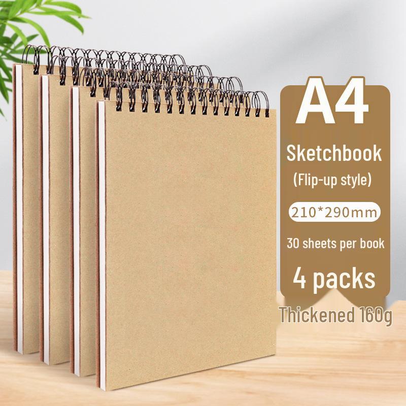 A4 Hardcover Spiral Sketchbook for Art Students & Children, A3/A4/8K Drawing Pad