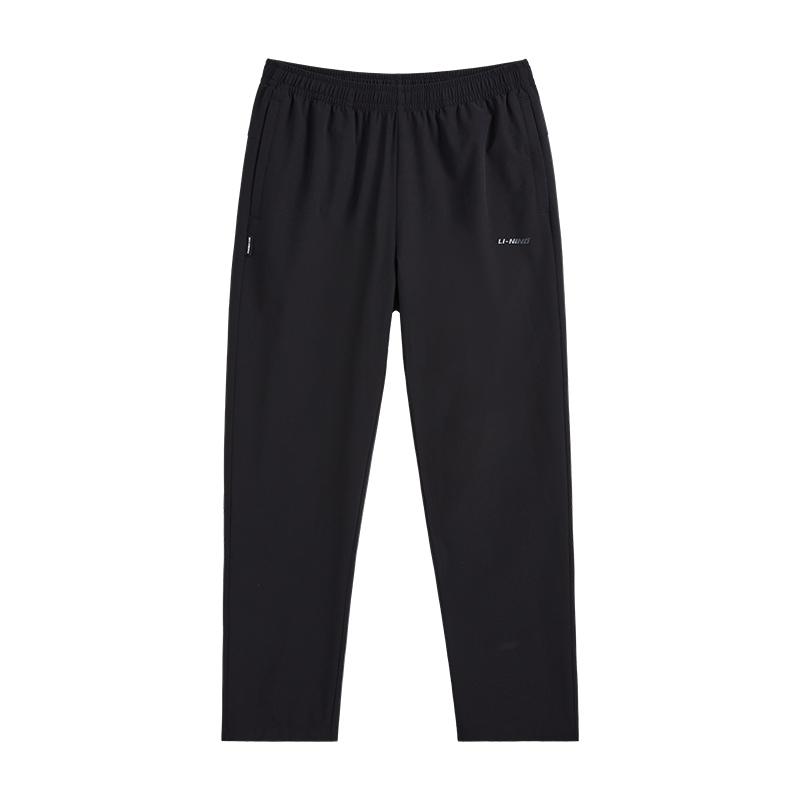 Li-Ning Модные Универсальные Удобные Уличные Простые Вязаные Спортивные Штаны Унисекс низ Черный AYKV819-1