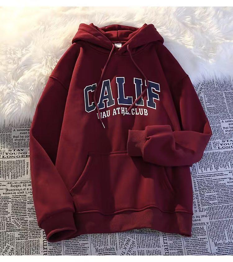 Мужская бархатная толстовка большого размера осень/зима 2023 года — плотная, свободного кроя в корейском стиле