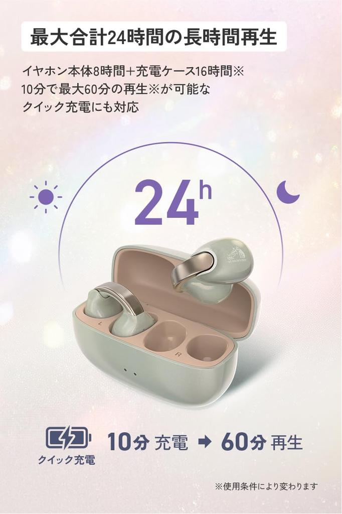 JVC Kenwood Victor Беспроводные Bluetooth Наушники Приложение со Звуком Песок Персик HA-NP1T-PN Вкладыши, Вер. 5.3, Открытое ухо, Манжета, Совместимый, Многоточечный, 24-часовой