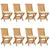 Day and Night - Day and Night Garden Chairs 8 Units Solid Teak with Cream White Cushions
