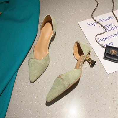 Модные французские ретро женские туфли 2024 года Новые туфли на высоком каблуке Женские туфли-лодочки Полые одинарные туфли с острым носком Модные туфли на маленьком каблуке