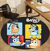 Bluey Pattern Round Rug, Indoor/Outdoor Mat, for Picnic, Gameroom, Bedroom, Office, Living Room, Home Decor Carpet, Birthday Gift