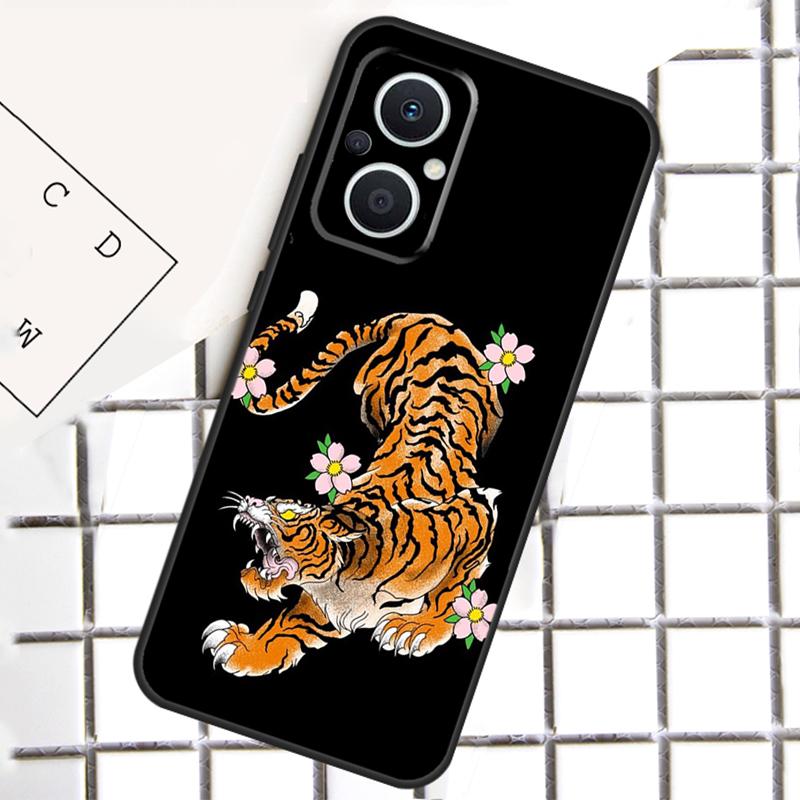 Японский тигр Для OPPO Reno 13 14 12 11 10 Pro 11F 12F 13F 14F 7 8 Lite 8T OPPO Find X5 X6 X8 X9 Pro Чехол