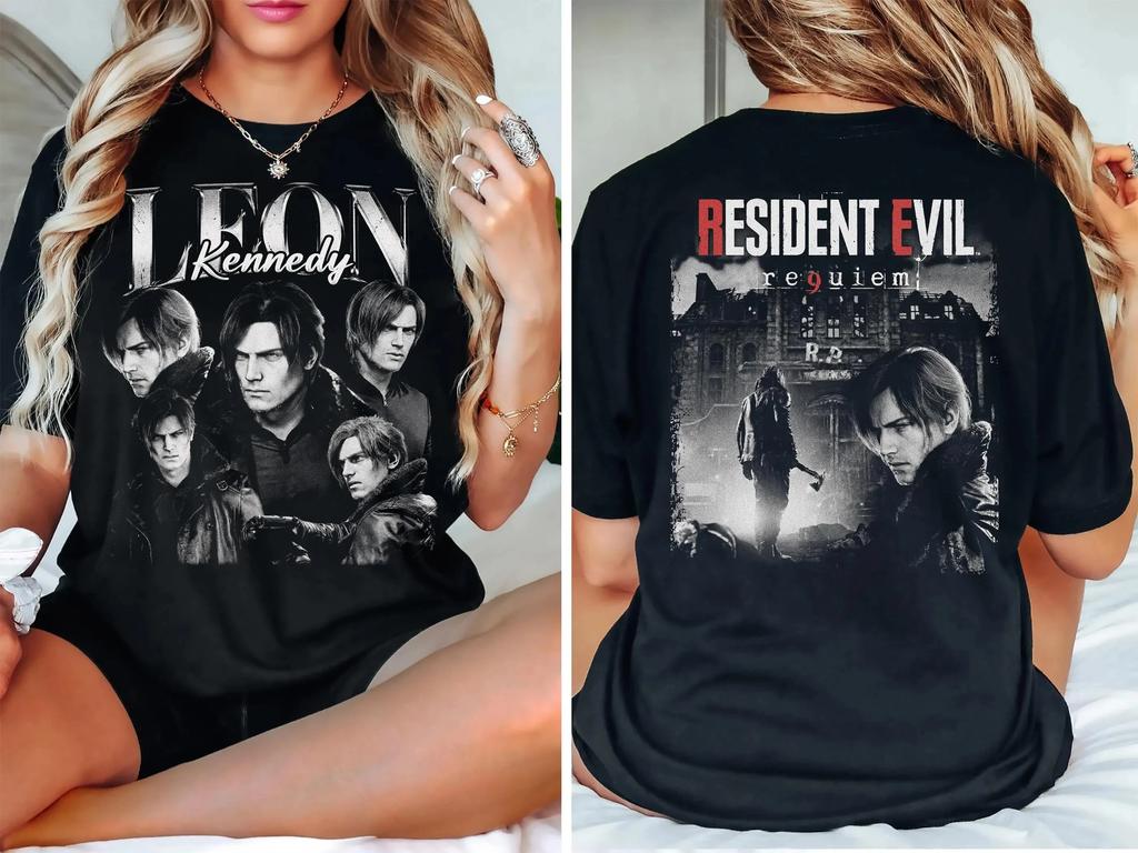 2026 Новая футболка Resident Evil Мужская и Женская Хлопок Летняя Одежда Готическая Мода Y2K С коротким рукавом Уличная одежда Унисекс