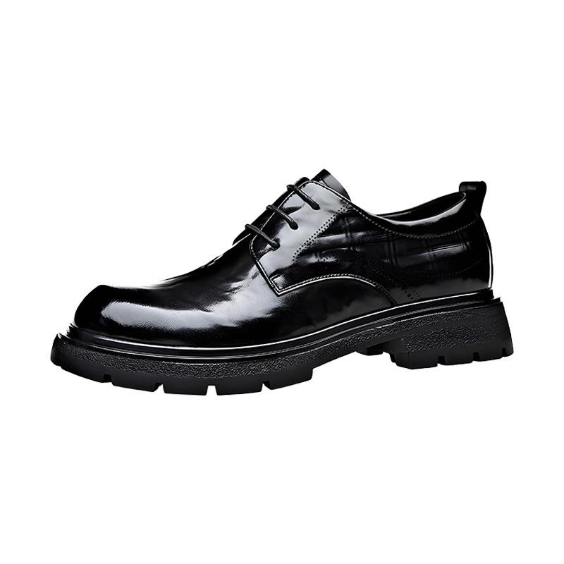 Factory Non-slip and Wear-resistant Men's Shoes New Spring and Autumn Popular Pointed Business Dress Leather Shoes Heightened Derby Shoes