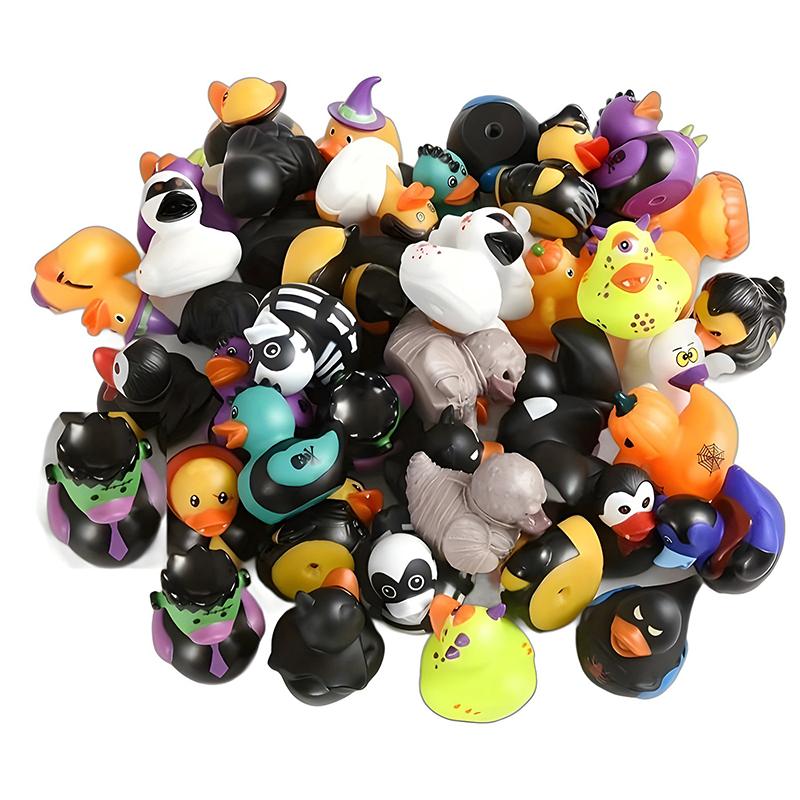 5 шт. резиновых уток на Хэллоуин оптом, утки, украшение для автомобиля, наполнитель для сумки с подарками на Хэллоуин, подарки на вечеринку, игрушки