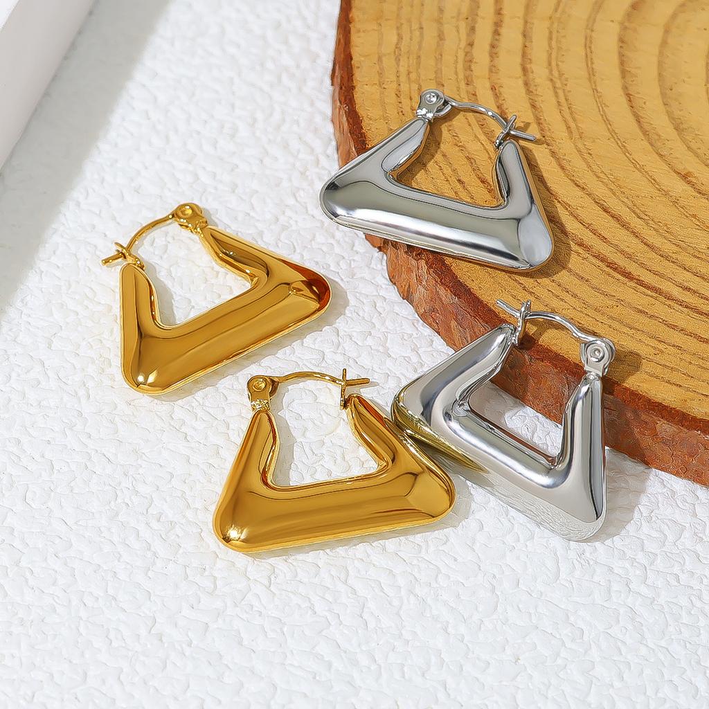 Серьги-гвоздики Wind Fashion Personality из титановой стали с геометрическим узором, серьги-гвоздики Niche Premium из нержавеющей стали с треугольным узором