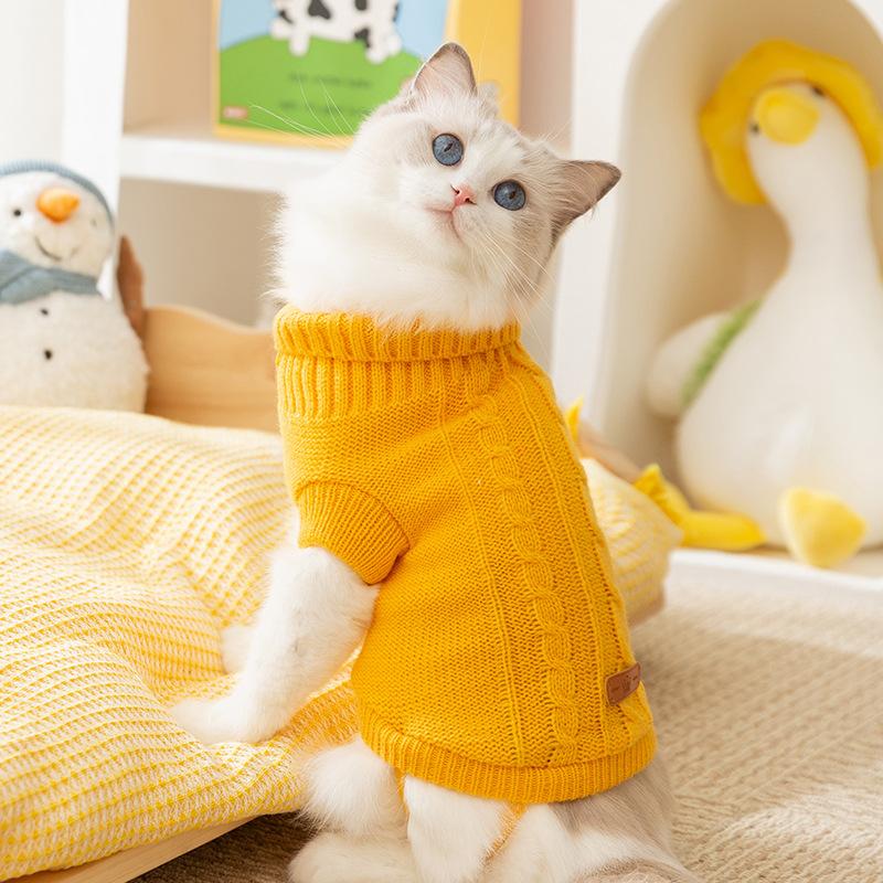 Одежда для питомцев Осень и зима взрослая кошка котенок бесшерстная кошка теплая простая вязаная кофта против побегов одежда для собак и кошек