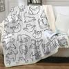Grey and White Cats Blanket Plush Sherpa Flannel Throw Blanket for Couch Sofa Super Soft Blanket Bedroom TV Throw Blanket Full