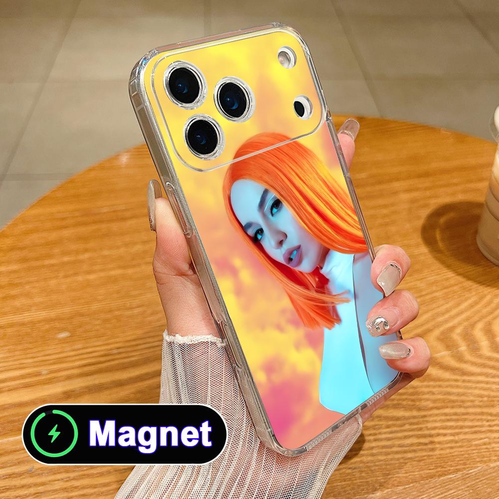 Модный прозрачный чехол для мобильного телефона Ava Max из ТПУ с Magsafe для iPhone 17 16 15 14 13 12 11 Air Pro Max Plus Mini Цветная крышка