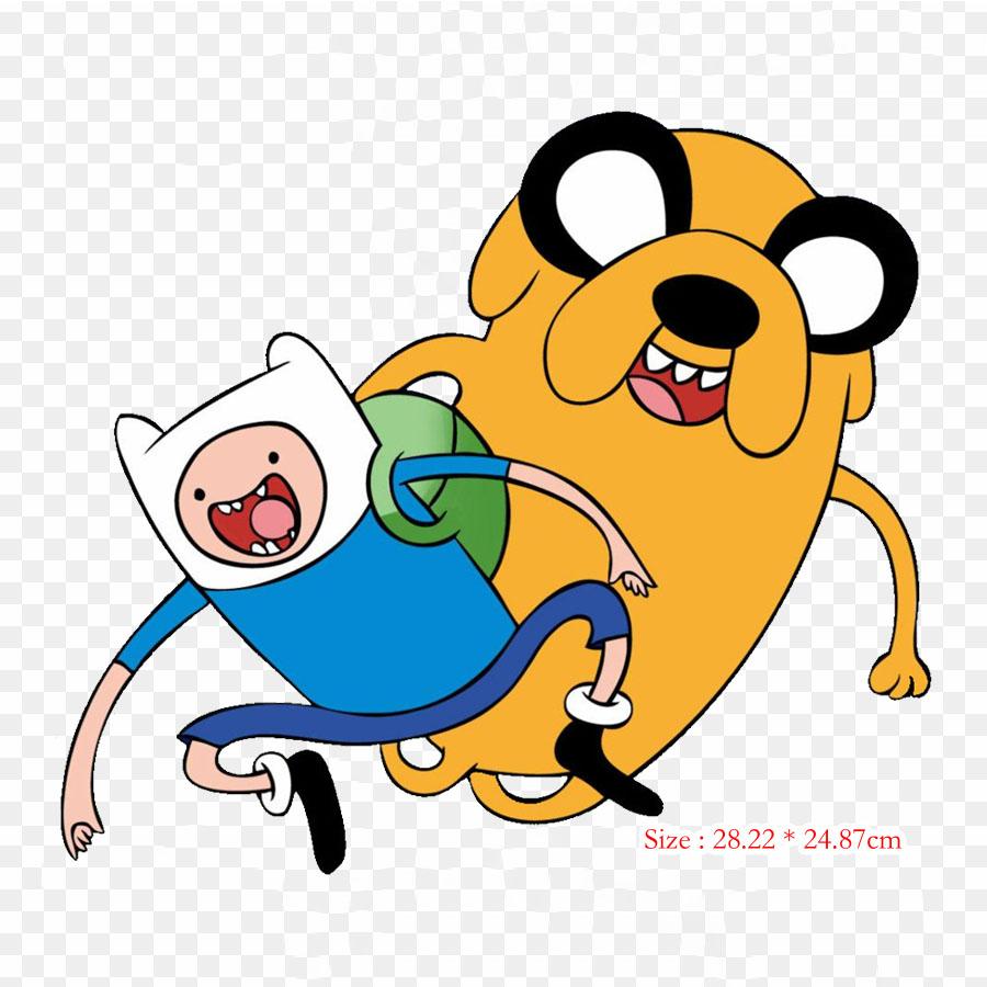 Finn And Jake Cartoon Jake The Dog Finn The Human Iron On Heat Transfer Printing Vinyl Patches Sticker for Clothes DIY Appliques Washable Patches